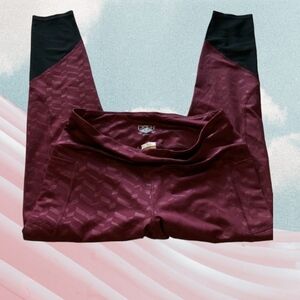 CINCH western leggings maroon/ black Size Medium pockets